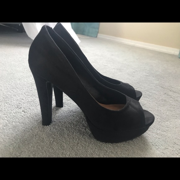 Black Velvet Open Toe - Picture 1 of 6